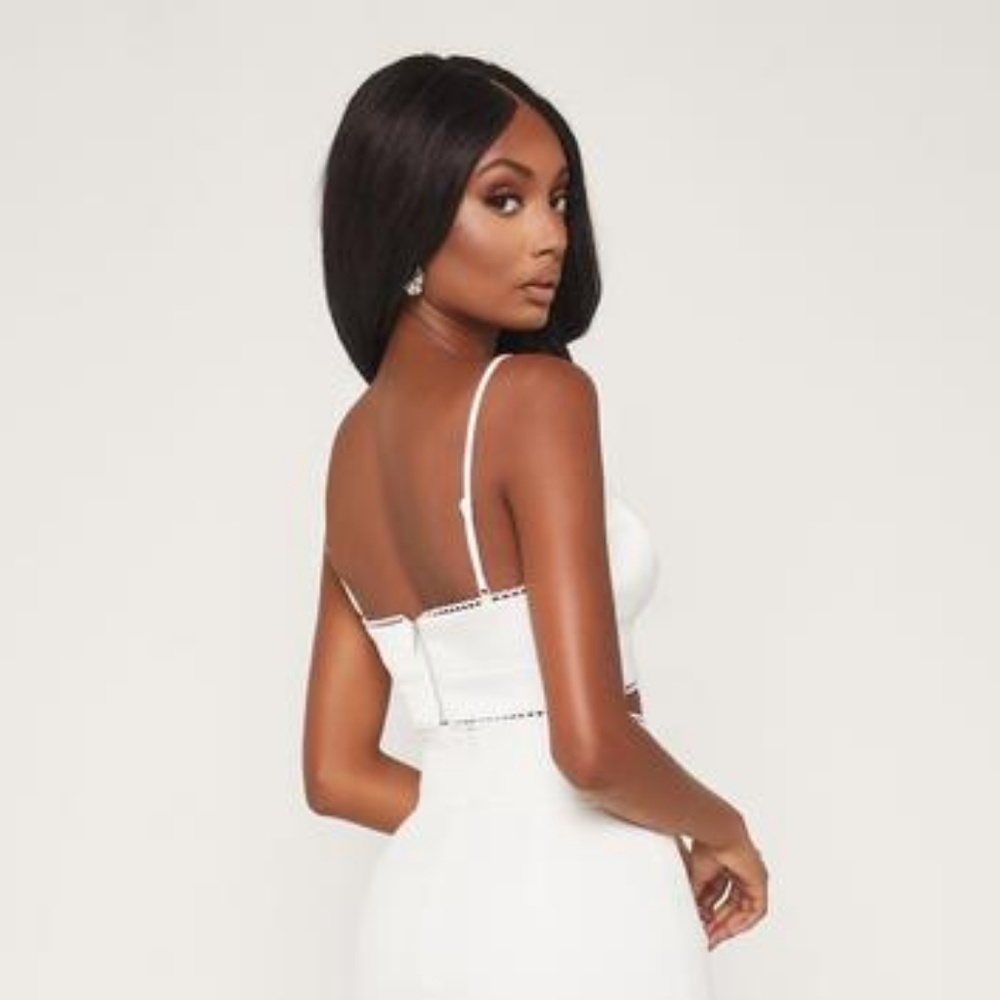 Meshki Satin Crochet Crop Top - Picture 6 of 8